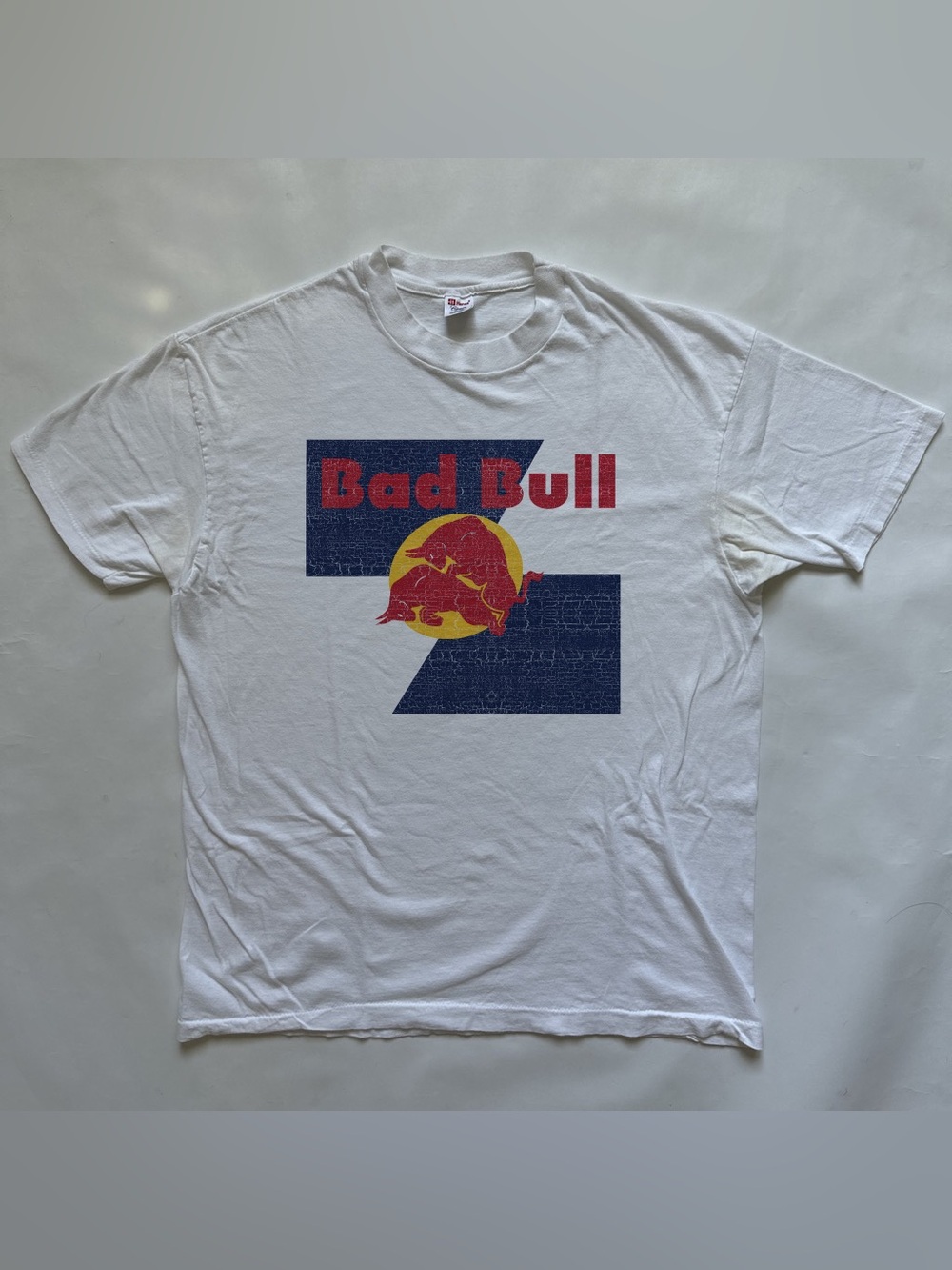 Vintage repro single stitch Bad Bull parody Red Bull freaky humor country tee XL